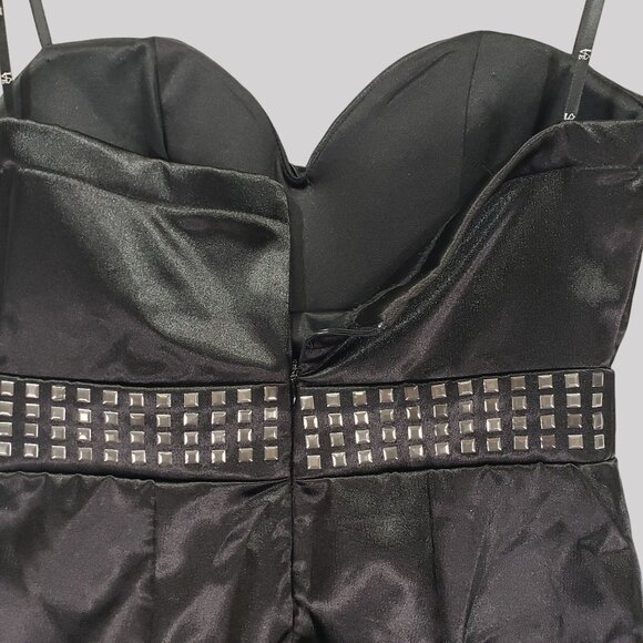 Love Tease Black Strapless Mini Dress With Studded Waistband Size 7 - Picture 6 of 10